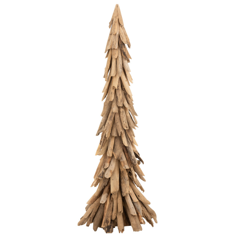 Sapin De Noel Fin Bois Flotte 35X35X100Cm de J-Line by Jolipa - Déco intérieur dans 🌲Sapin de Noël artificiel