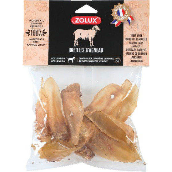 Oreilles agneau 100gr de Zolux - Produit pour animaux dans Friandises pour chiens