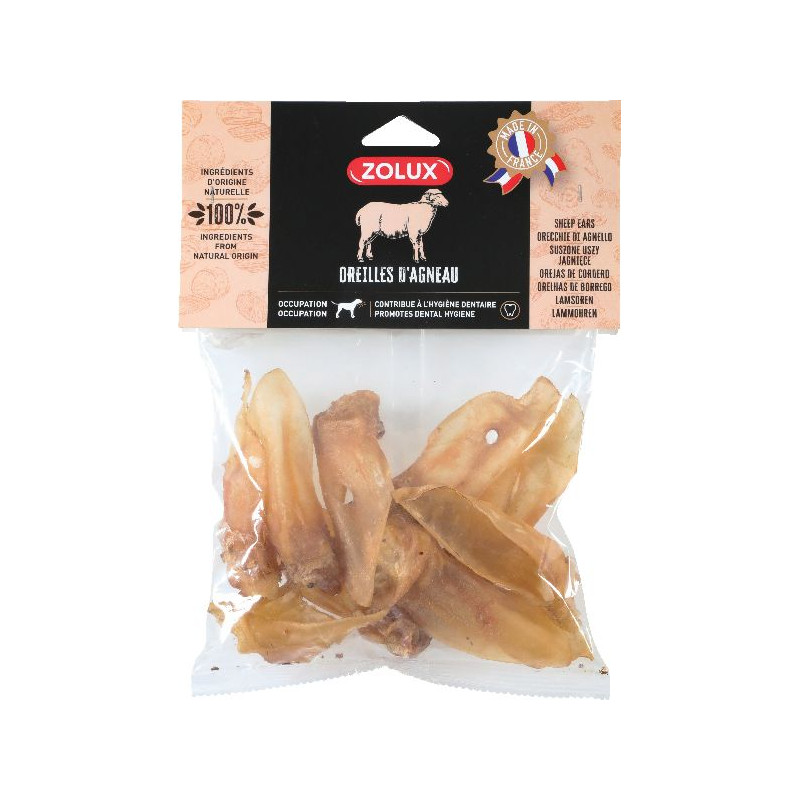 Oreilles agneau 100gr de Zolux - Produit pour animaux dans Friandises pour chiens