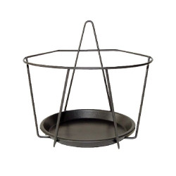 Support pot mural gris l de Esschert design - deco maison et jardin dans selette - porte-plantes - roule pot