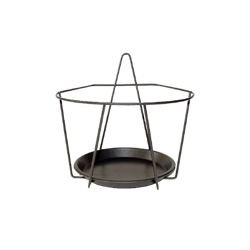 Support pot mural gris l de Esschert design - deco maison et jardin dans selette - porte-plantes - roule pot
