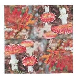 Serviettes pap champignon/feuilles de Esschert design - deco maison et jardin dans Serviette en papier