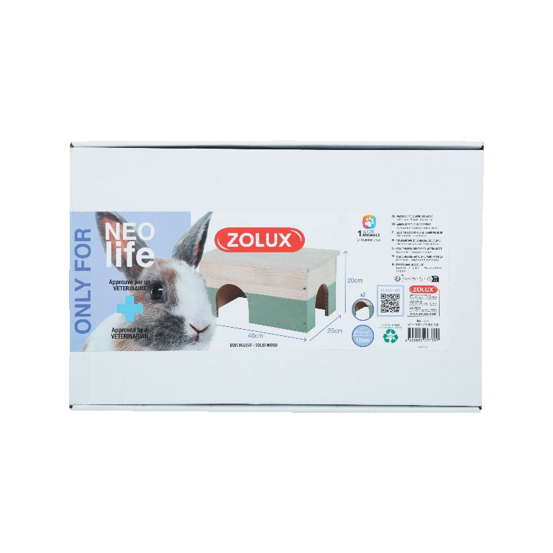 Maison bois lapin nlife ver de Zolux - Produit pour animaux dans Accessoires pour rongeurs