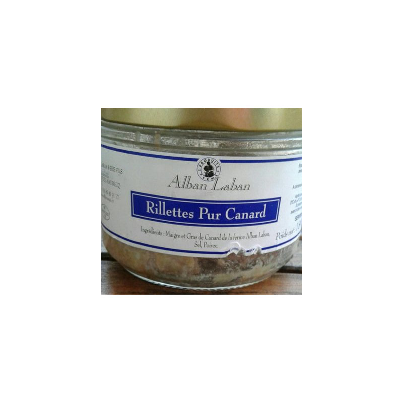 RILLETTES CANARD 100% 180G LABAN de Table des producteurs Libourne dans 🥔 Apéritifs à manger