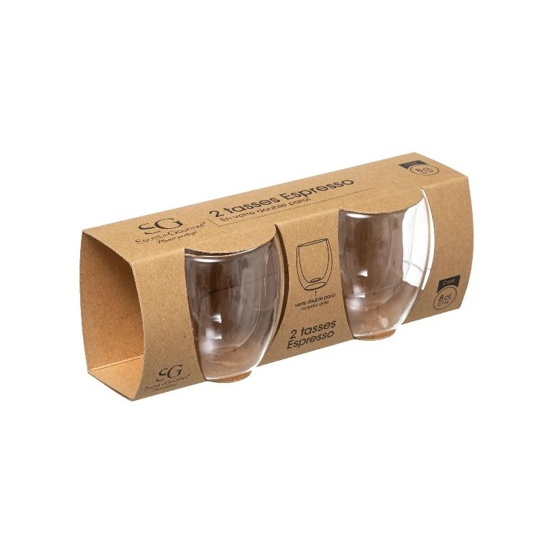 Tasse espresso double paroi x2 clea 8cl de Jardinerie Bordeaux Libourne Gironde dans Tasse et mugs