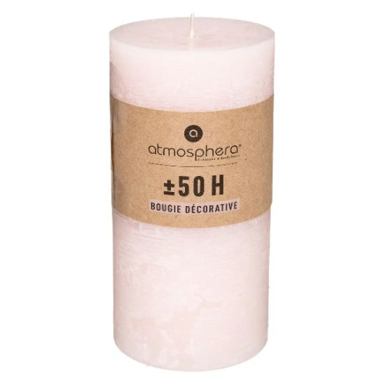 Bougie ronde olia rose d6.8 h14cm de Jardinerie Bordeaux Libourne Gironde dans 🕯️ Bougies et encens