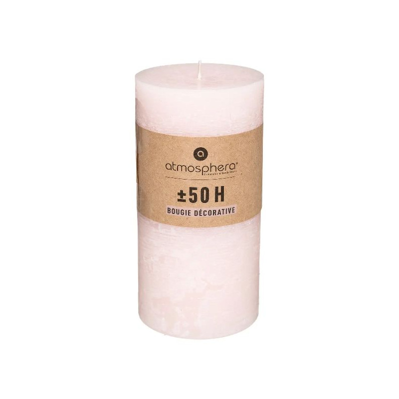 Bougie ronde olia rose d6.8 h14cm de Jardinerie Bordeaux Libourne Gironde dans 🕯️ Bougies et encens