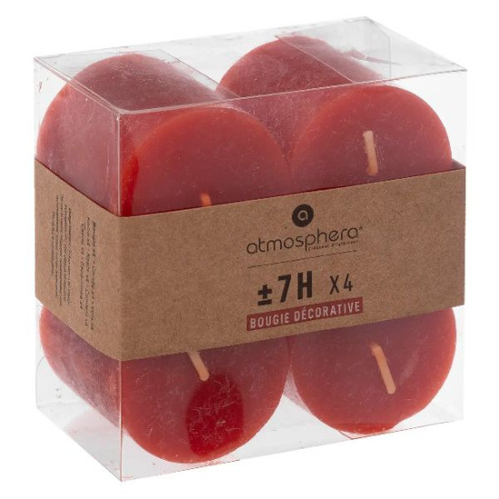 Bougie votive x4 olia rouge d4.5 de Jardinerie Bordeaux Libourne Gironde dans 🕯️ Bougies et encens