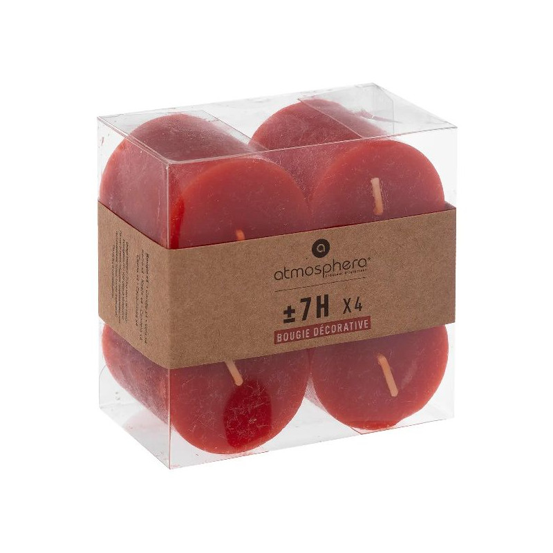 Bougie votive x4 olia rouge d4.5 de Jardinerie Bordeaux Libourne Gironde dans 🕯️ Bougies et encens