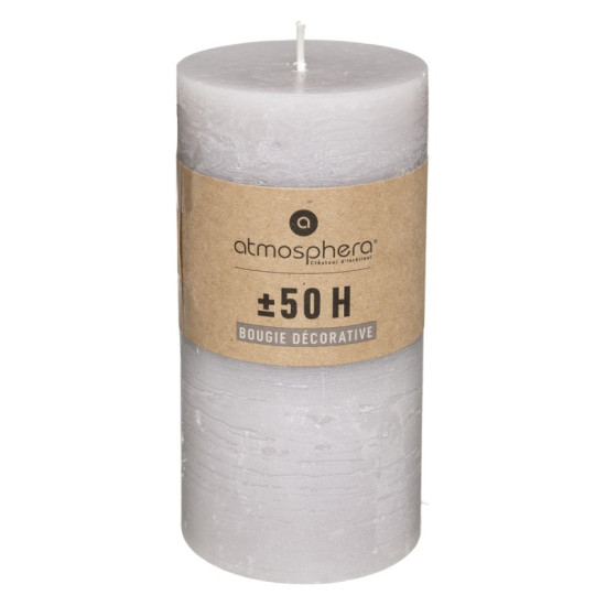 Bougie ronde olia taupe d6.8 h14cm de Jardinerie Bordeaux Libourne Gironde dans 🕯️ Bougies et encens