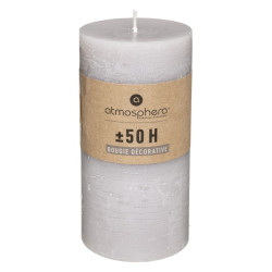 Bougie ronde olia taupe d6.8 h14cm de Jardinerie Bordeaux Libourne Gironde dans 🕯️ Bougies et encens