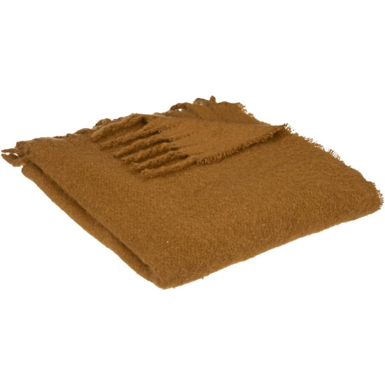 Plaid ef mohair kodi ocre 130x180 de Jardinerie Bordeaux Libourne Gironde dans Coussins et couverture