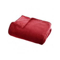 Plaid flanel uni rouge 130x180 de Jardinerie Bordeaux Libourne Gironde dans Coussins et couverture