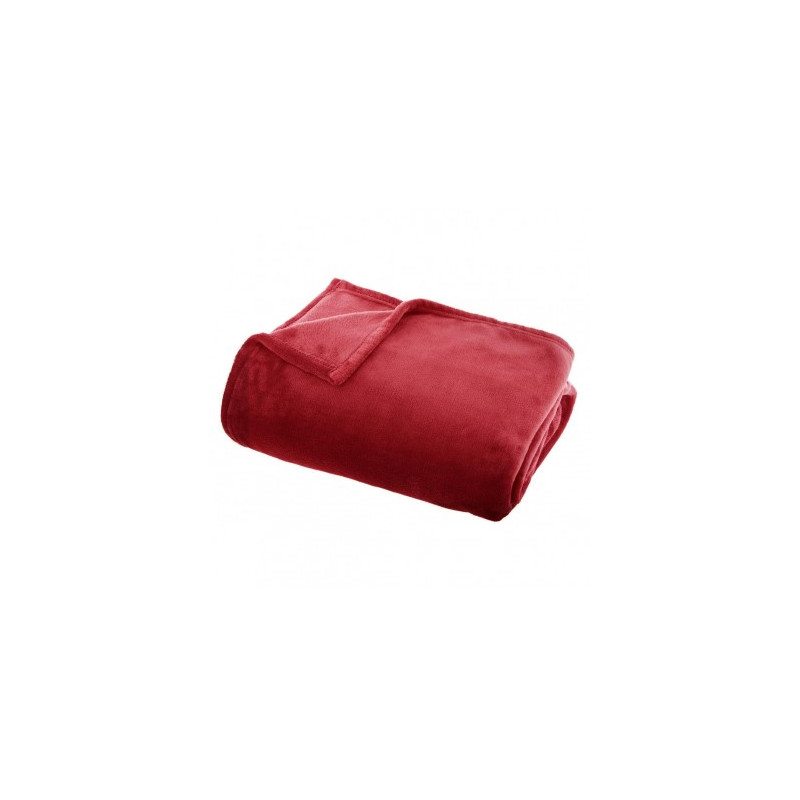 Plaid flanel uni rouge 130x180 de Jardinerie Bordeaux Libourne Gironde dans Coussins et couverture