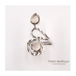 /Bague argent 925 réglable 05 quartz rose aa de Camille ambiance nature dans 💎 Bijoux et accessoires ésotériques