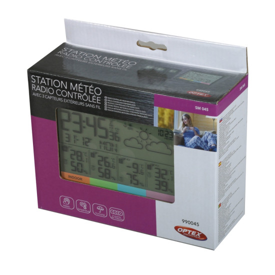 Station meteo avec 3 sondes exterieures de Jardinerie Bordeaux Libourne Gironde dans Thermométre - Pluviometre - Baromètre