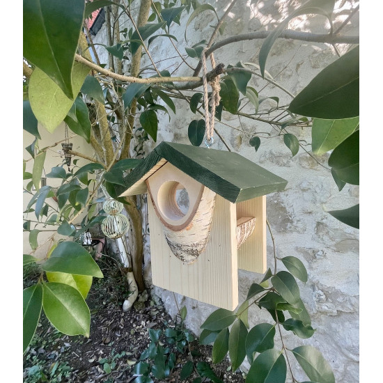 Mangeoire bois hut l vert de Zolux - Produit pour animaux dans Nichoirs, Mangeoires et accessoires