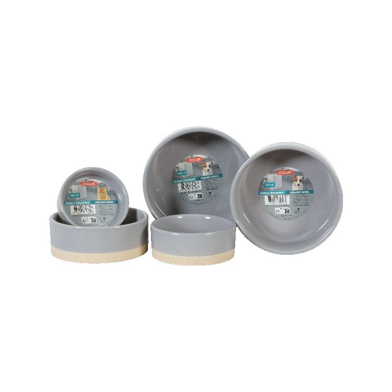 Gamelle gres olaria gris 1000ml de Zolux - Produit pour animaux dans Gamelles, distributeurs et fontaines pour chats