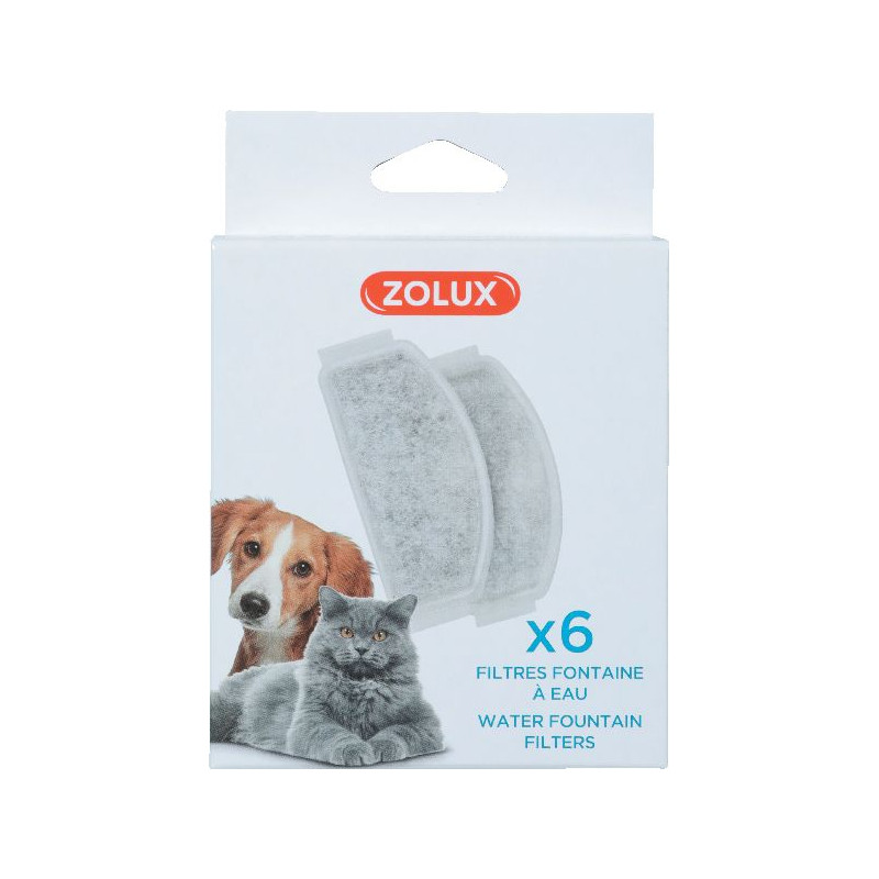 Filtres fontaine a eau calypso x6 de Zolux - Produit pour animaux dans Gamelles, distributeurs et fontaines pour chats