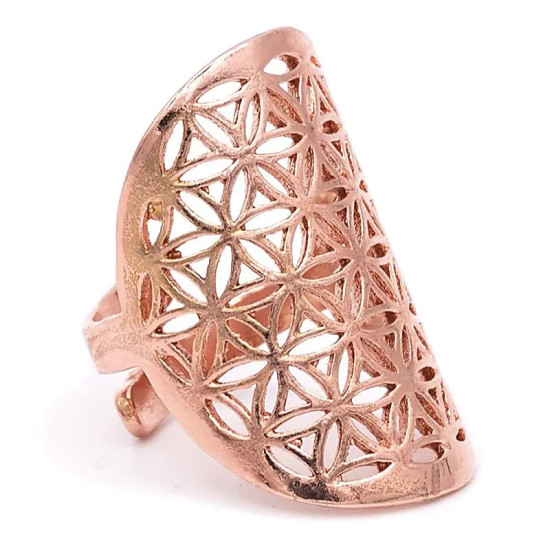 Bague fleur de vie en laiton couleur cuivre de Phoenix import dans 💎 Bijoux et accessoires ésotériques