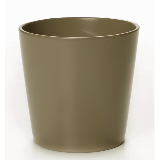 Cache pot d7 h6.5 cm ceramique taupe alysse de Jardinerie Bordeaux Libourne Gironde dans Cache-pot et pot déco
