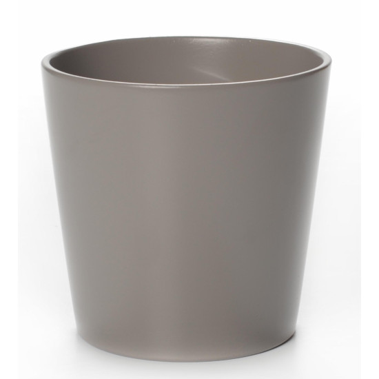 Cache pot d7 h6.5 cm ceramique gris clair alysse de Jardinerie Bordeaux Libourne Gironde dans Cache-pot et pot déco