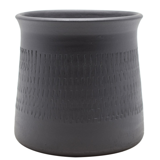 Cache-pot d20 h19cm ceramique noir elba de Jardinerie Bordeaux Libourne Gironde dans Cache-pot et pot déco