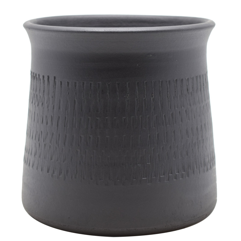 Cache-pot d20 h19cm ceramique noir elba de Jardinerie Bordeaux Libourne Gironde dans Cache-pot et pot déco