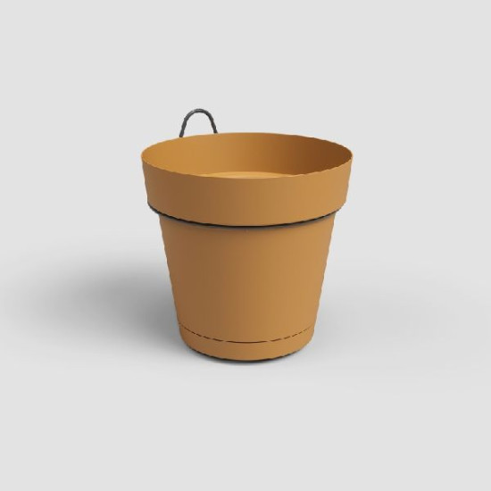 Kit mur pot capri res.eau 20cm jaune miel de Artevasi - Vases et jardinières Déco dans Pots en plastique
