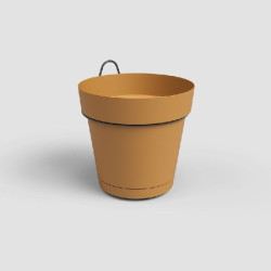 Kit mur pot capri res.eau 20cm jaune miel de Artevasi - Vases et jardinières Déco dans Pots en plastique