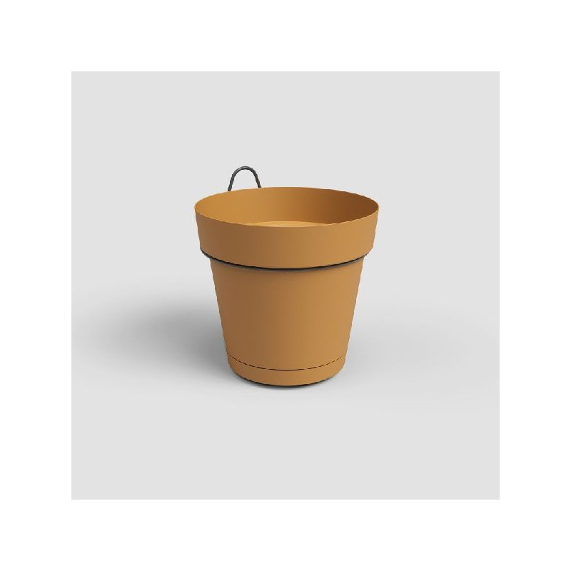Kit mur pot capri res.eau 20cm jaune miel de Artevasi - Vases et jardinières Déco dans Pots en plastique