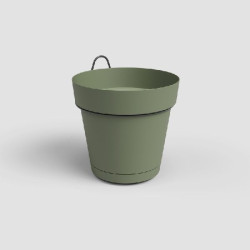 Kit mur pot capri res.eau 20cm vert cendré de Artevasi - Vases et jardinières Déco dans Pots en plastique