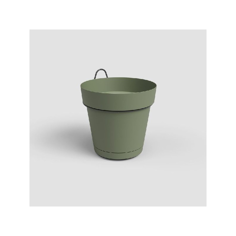Kit mur pot capri res.eau 20cm vert cendré de Artevasi - Vases et jardinières Déco dans Pots en plastique