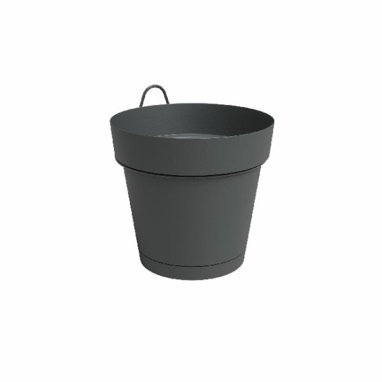 Kit mur pot capri res.eau 20cm anthracite de Artevasi - Vases et jardinières Déco dans Pots en plastique