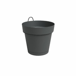 Kit mur pot capri res.eau 20cm anthracite de Artevasi - Vases et jardinières Déco dans Pots en plastique