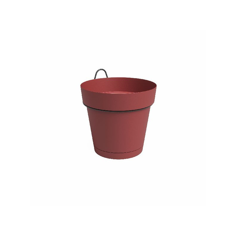 Kit mur pot capri res.eau 20cm rouge foncé de Artevasi - Vases et jardinières Déco dans Pots en plastique
