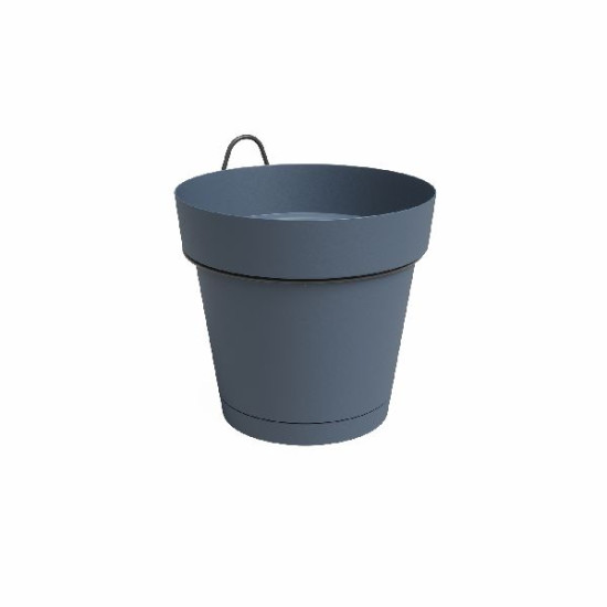 Kit mur pot capri res.eau 20cm bleu ardoise de Artevasi - Vases et jardinières Déco dans Pots en plastique
