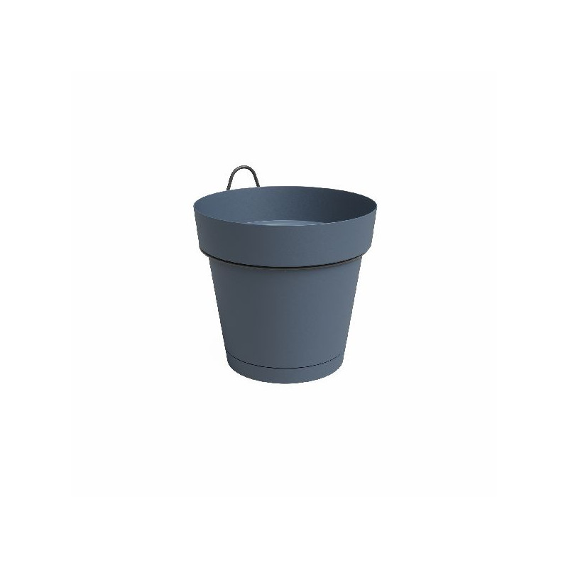 Kit mur pot capri res.eau 20cm bleu ardoise de Artevasi - Vases et jardinières Déco dans Pots en plastique