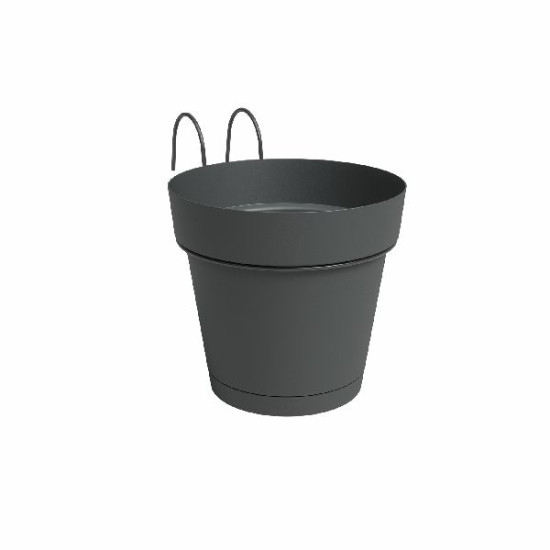 Kit balcon pot capri res.eau 20cm anthracite de Artevasi - Vases et jardinières Déco dans Pots en plastique