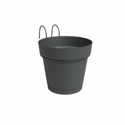 Kit balcon pot capri res.eau 20cm anthracite de Artevasi - Vases et jardinières Déco dans Pots en plastique