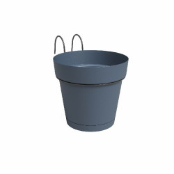 Kit balcon pot capri res.eau 20cm bleu ardois de Artevasi - Vases et jardinières Déco dans Pots en plastique