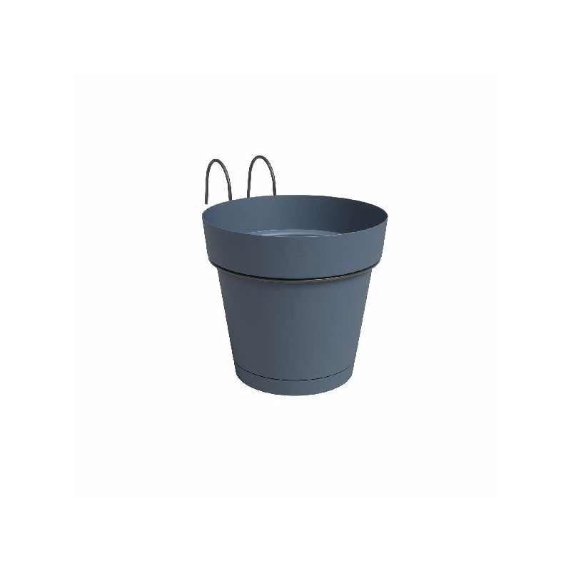 Kit balcon pot capri res.eau 20cm bleu ardois de Artevasi - Vases et jardinières Déco dans Pots en plastique
