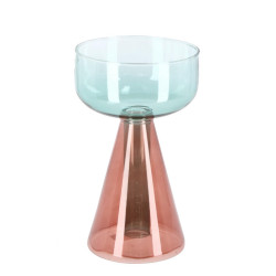 /Vase tempel verre vert orange h19.5 de Jardinerie Bordeaux Libourne Gironde dans Vase