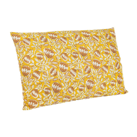 Coussin chambery ocre ac-fleur rouge 40x60 de Jardinerie Bordeaux Libourne Gironde dans Coussins et couverture