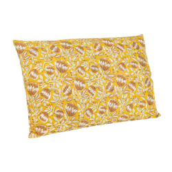 Coussin chambery ocre ac-fleur rouge 40x60 de Jardinerie Bordeaux Libourne Gironde dans Coussins et couverture