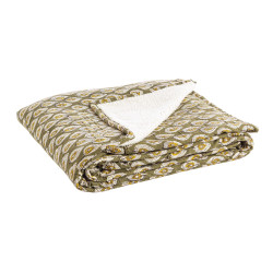 /Plaid reims vert ac-feuille 130x180 de Jardinerie Bordeaux Libourne Gironde dans Coussins et couverture
