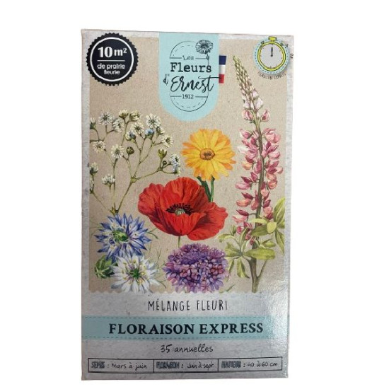 Melange de graines de fleurs floraison express 6 de Jardinerie Bordeaux Libourne Gironde dans Graines de Jachere fleurie