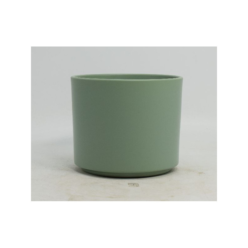 Cache-pot d16.5 h14.5cm ceramique mat vert gulia de Jardinerie Bord...