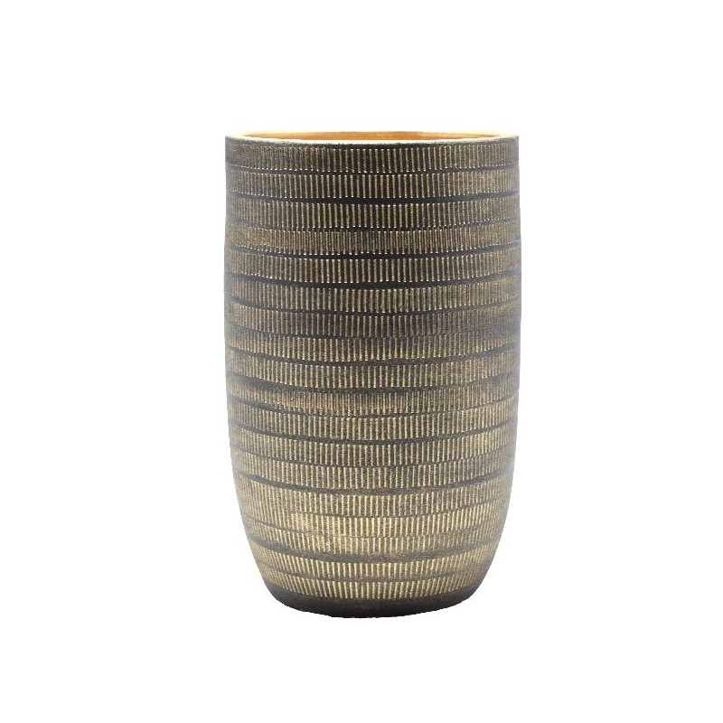 /Vase d19 h30cm ceramique noir/or amelia de Jardinerie Bordeaux Libourne Gironde dans Cache-pot et pot déco
