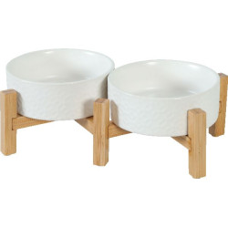 Ecuelle gres keramo duo blanc 600ml de Zolux - Produit pour animaux dans Gamelles et distributeurs pour chiens